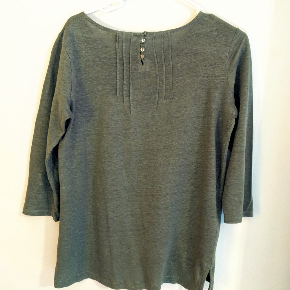 Artisan NY ⭐ Olive Hi-Low Linen Top SMALL - Picture 6 of 6
